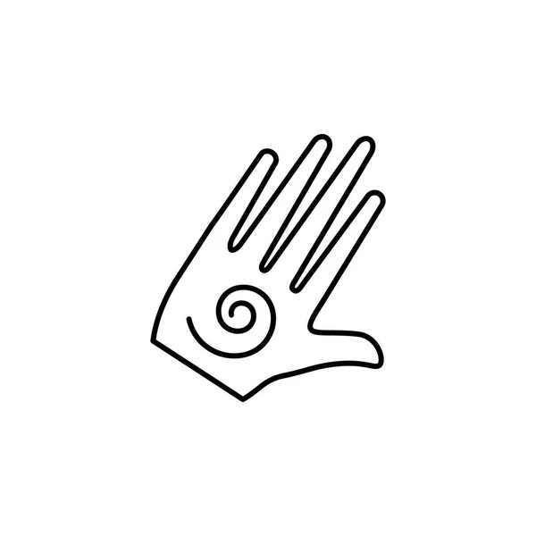 Main Avec Symbole Spirale Icône Contour Signes Symboles Peuvent Être — Image vectorielle