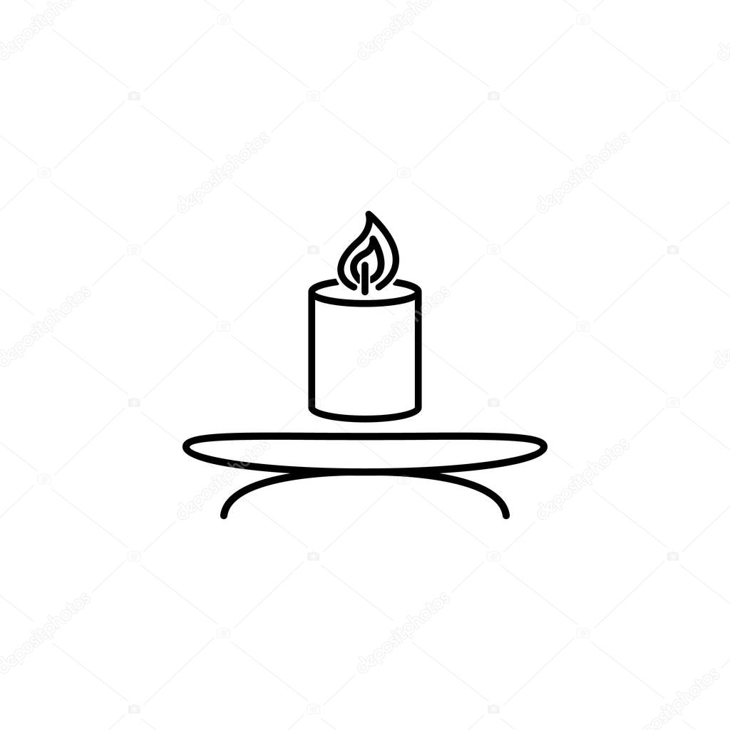 candle, spa outline icon. Signs and symbols can be used for web, logo, mobile app, UI, UX on white background