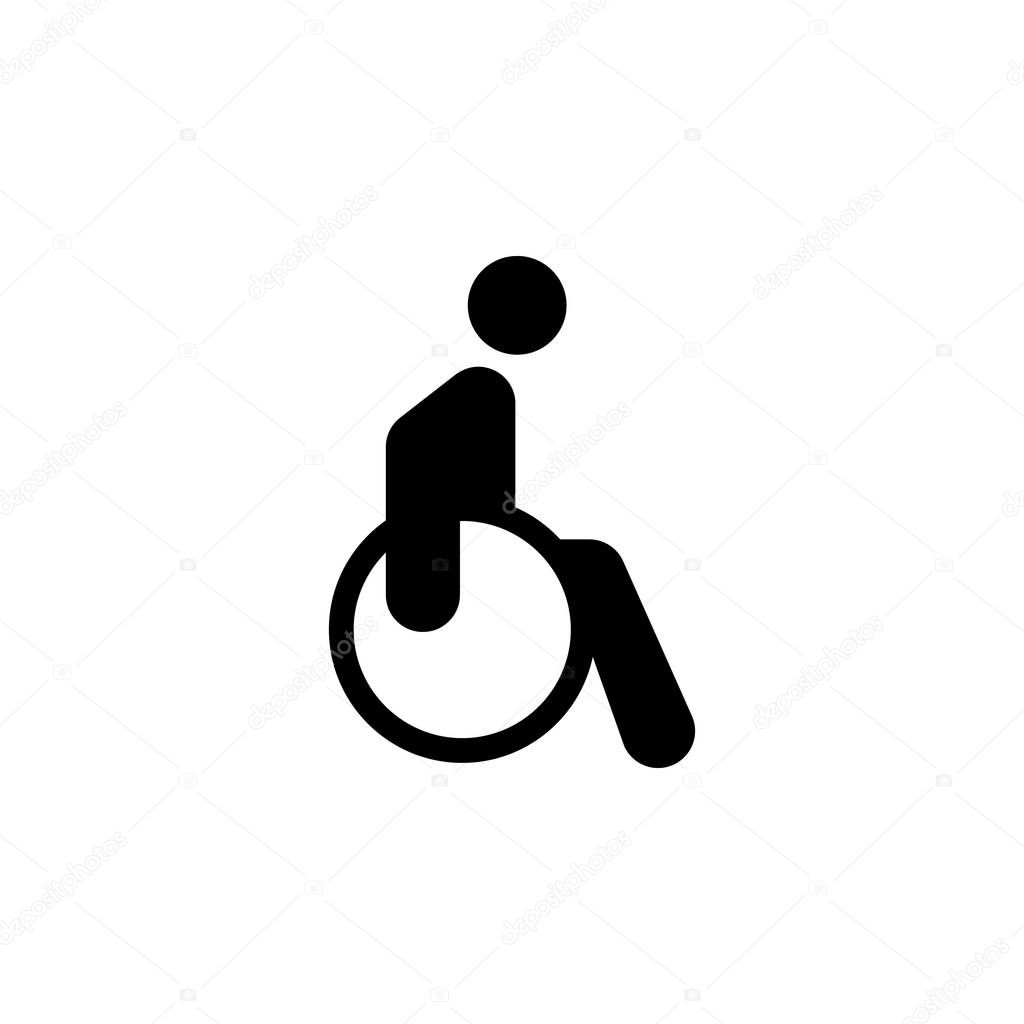 disability wheelchair outline icon. Signs and symbols can be used for web, logo, mobile app, UI, UX on white background