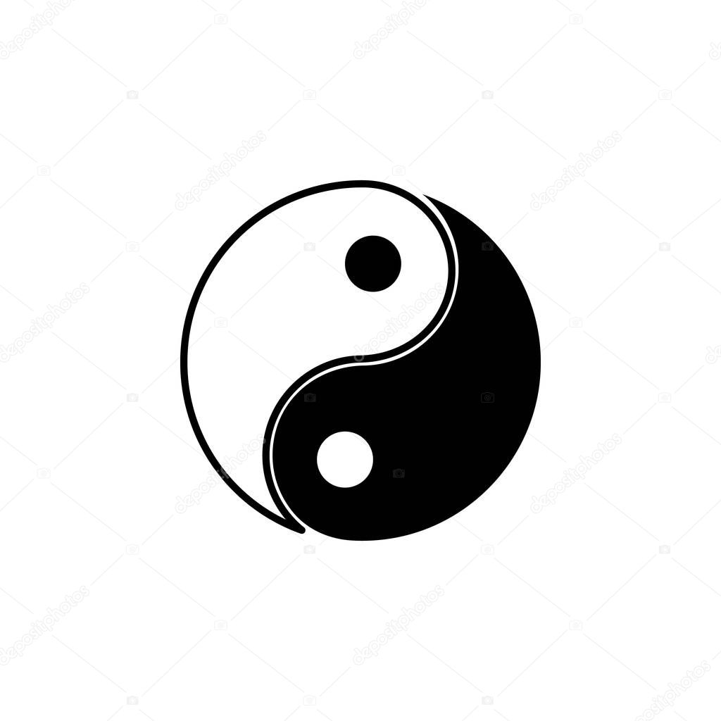 yin yang outline icon. Signs and symbols can be used for web, logo, mobile app, UI, UX on white background