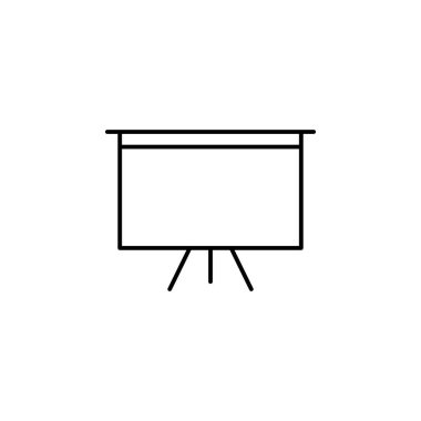 Yönetim Kurulu güverte promo anahat simgesi. İşaret ve sembolleri kullanılabilir web, logo, mobil uygulaması, kullanıcı arabirimi, beyaz arka plan üzerinde Ux için