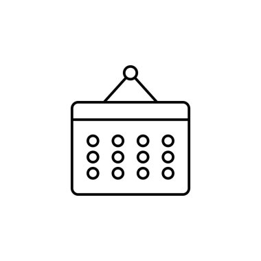 Takvim olay anahat simgesini. İşaret ve sembolleri kullanılabilir web, logo, mobil uygulaması, kullanıcı arabirimi, beyaz arka plan üzerinde Ux için