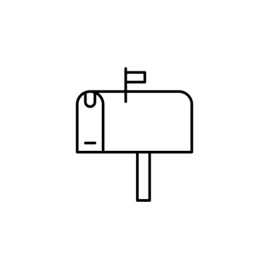 kutusu e-posta postbox anahat simgesi. İşaret ve sembolleri kullanılabilir web, logo, mobil uygulaması, kullanıcı arabirimi, beyaz arka plan üzerinde Ux için