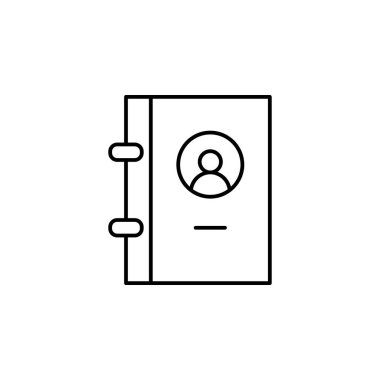 kitap kişi telefon anahat simgesi. İşaret ve sembolleri kullanılabilir web, logo, mobil uygulaması, kullanıcı arabirimi, beyaz arka plan üzerinde Ux için