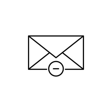 e-posta iletisi anahat simgesini kaldırın. İşaret ve sembolleri kullanılabilir web, logo, mobil uygulaması, kullanıcı arabirimi, beyaz arka plan üzerinde Ux için