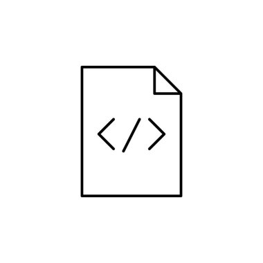 kod kağıt html sayfası anahat simgesi. İşaret ve sembolleri kullanılabilir web, logo, mobil uygulaması, kullanıcı arabirimi, beyaz arka plan üzerinde Ux için