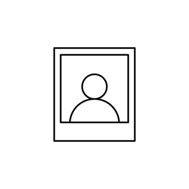 Albüm avatar resim anahat simgesi. İşaret ve sembolleri kullanılabilir web, logo, mobil uygulaması, kullanıcı arabirimi, beyaz arka plan üzerinde Ux için