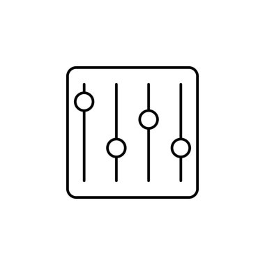 ayarlama yapılandırma anahat simgesini ayarlayın. İşaret ve sembolleri kullanılabilir web, logo, mobil uygulaması, kullanıcı arabirimi, beyaz arka plan üzerinde Ux için