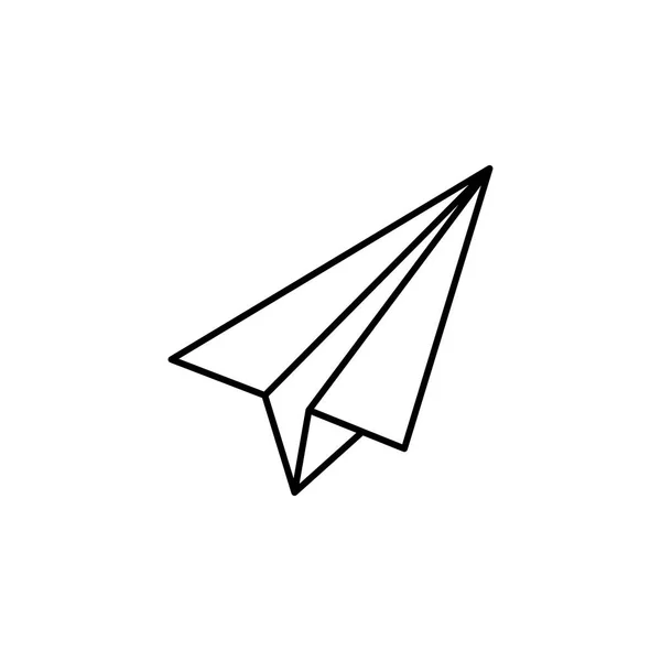 Kağıt Uçak Anahat Simgesi Şaret Sembolleri Kullanılabilir Web Logo Mobil — Stok Vektör