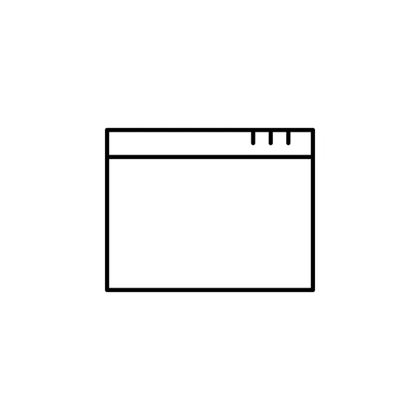 应用程序窗口大纲图标 标志和符号可用于网页 移动应用程序 在白色背景 — 图库矢量图片