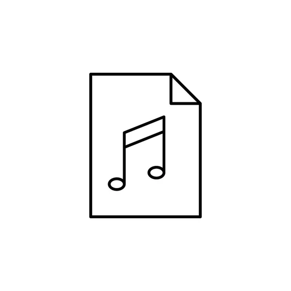 音频文档文件纸张大纲图标 标志和符号可用于网页 移动应用程序 在白色背景 — 图库矢量图片