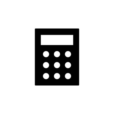 Hesap makinesi simge. İşaret ve sembolleri kullanılabilir web, logo, mobil uygulaması, kullanıcı arabirimi, beyaz arka plan üzerinde Ux için