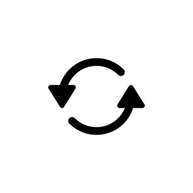 Yenile, Döndür simgesini yeniden yükleyin. İşaret ve sembolleri kullanılabilir web, logo, mobil uygulaması, kullanıcı arabirimi, beyaz arka plan üzerinde Ux için