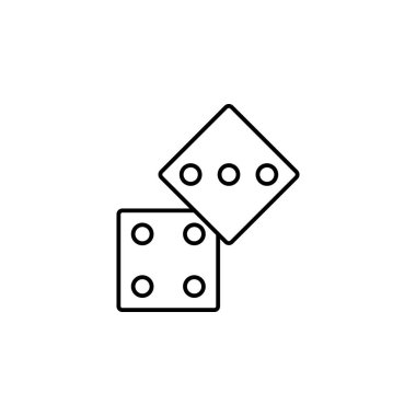 sihirli dices simgesi anahat. İşaret ve sembolleri kullanılabilir web, logo, mobil uygulaması, kullanıcı arabirimi, beyaz arka plan üzerinde Ux için