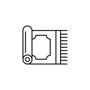 Sihirli halı anahat simgesi. İşaret ve sembolleri kullanılabilir web, logo, mobil uygulaması, kullanıcı arabirimi, beyaz arka plan üzerinde Ux için