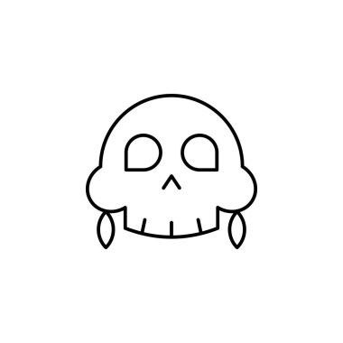 sihirli tıbbi kafatası anahat simgesi. İşaret ve sembolleri kullanılabilir web, logo, mobil uygulaması, kullanıcı arabirimi, beyaz arka plan üzerinde Ux için