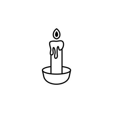 sihirli mum anahat simgesi. İşaret ve sembolleri kullanılabilir web, logo, mobil uygulaması, kullanıcı arabirimi, beyaz arka plan üzerinde Ux için