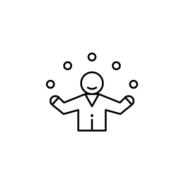 magic juggler outline icon. Signs and symbols can be used for web, logo, mobile app, UI, UX on white background