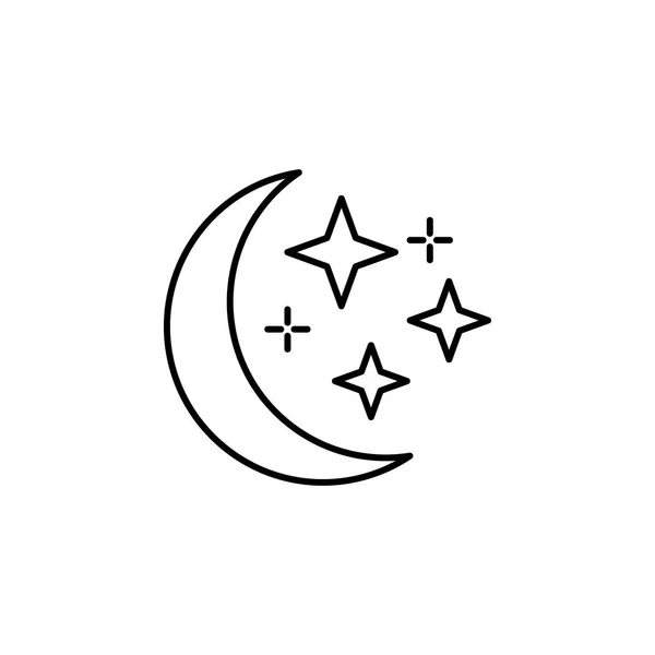 神奇的月亮和星星的轮廓图标 标志和符号可用于网页 移动应用程序 在白色背景 — 图库矢量图片