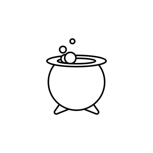 Magiczne Jedzenie Pot Ikonę Konturu Znaki Symbole Mogą Służyć Dla — Wektor stockowy