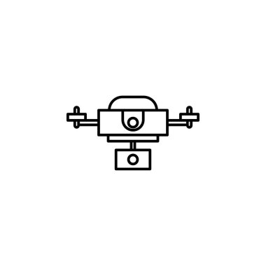Robotik dron anahat simgesi. İşaret ve sembolleri kullanılan web, logo, mobil uygulaması, kullanıcı arabirimi, Ux için