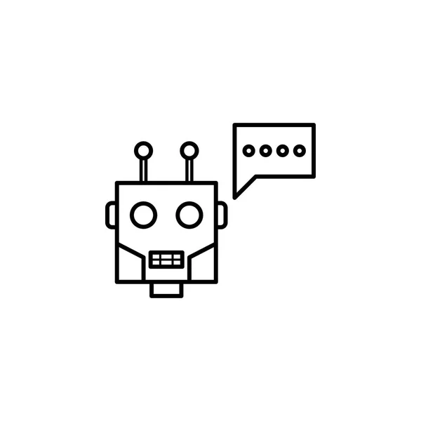 Robótica chatbot bosquejo icono. Los signos y símbolos se pueden utilizar para la web, logotipo, aplicación móvil, interfaz de usuario, UX — Archivo Imágenes Vectoriales