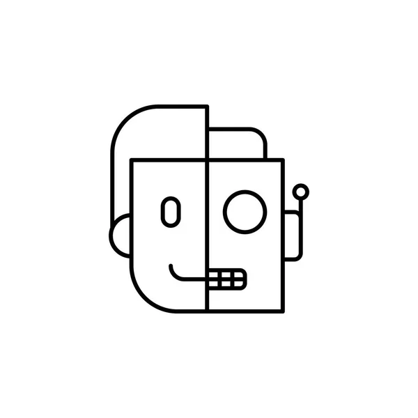 Robótica cyborg esquema icono. Los signos y símbolos se pueden utilizar para la web, logotipo, aplicación móvil, interfaz de usuario, UX — Archivo Imágenes Vectoriales