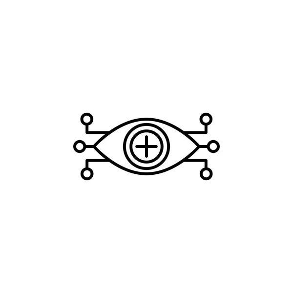Icono del contorno de ojos de robótica. Los signos y símbolos se pueden utilizar para la web, logotipo, aplicación móvil, interfaz de usuario, UX — Archivo Imágenes Vectoriales
