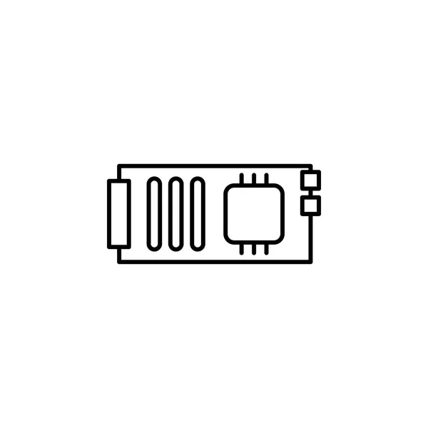 Icono del contorno de la placa base de robótica. Los signos y símbolos se pueden utilizar para la web, logotipo, aplicación móvil, interfaz de usuario, UX — Archivo Imágenes Vectoriales