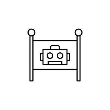 Robotics robot anahat simgesi. İşaret ve sembolleri kullanılan web, logo, mobil uygulaması, kullanıcı arabirimi, Ux için