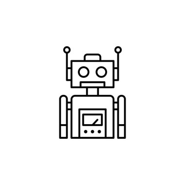 Robotics robot anahat simgesi. İşaret ve sembolleri kullanılan web, logo, mobil uygulaması, kullanıcı arabirimi, Ux için