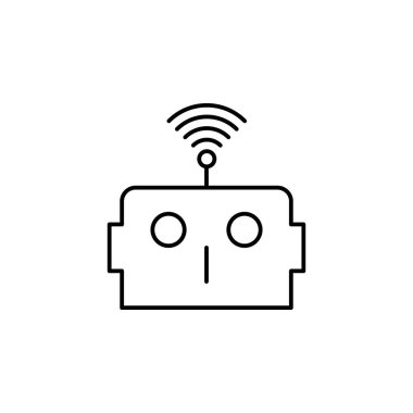 Robotics robot anahat simgesi. İşaret ve sembolleri kullanılan web, logo, mobil uygulaması, kullanıcı arabirimi, Ux için