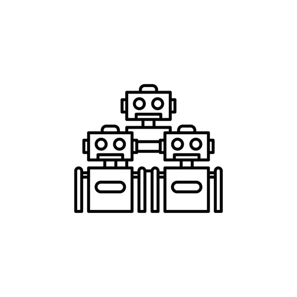 Robótica robots esbozan icono. Los signos y símbolos se pueden utilizar para la web, logotipo, aplicación móvil, interfaz de usuario, UX — Archivo Imágenes Vectoriales