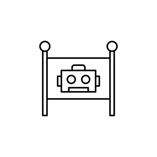 Robótica icono contorno robot. Los signos y símbolos se pueden utilizar para la web, logotipo, aplicación móvil, interfaz de usuario, UX — Archivo Imágenes Vectoriales