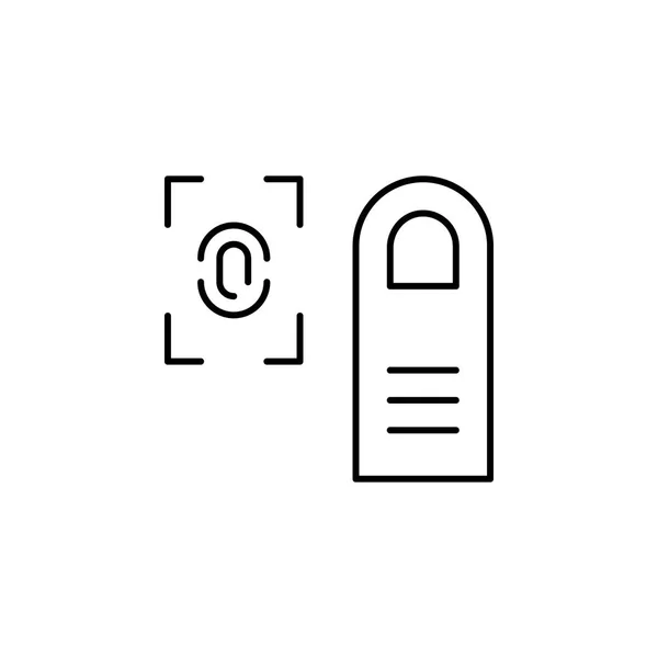 Ícone de esboço de impressão digital robótica. Sinais e símbolos podem ser usados para web, logotipo, aplicativo móvel, UI, UX — Vetor de Stock