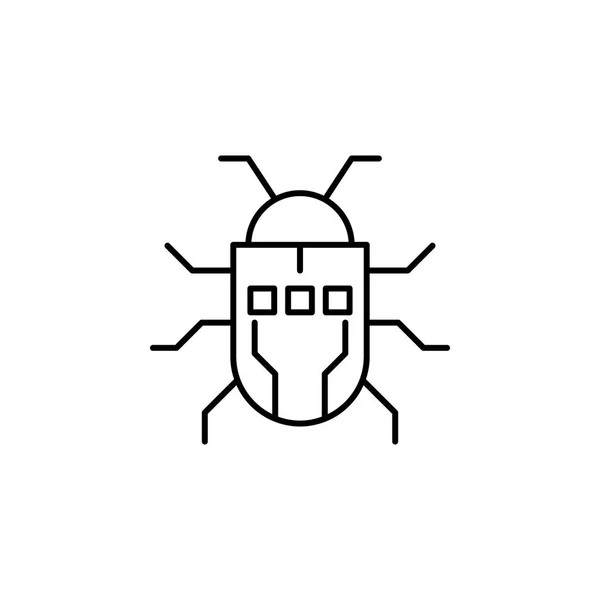 Robótica escarabajo robot icono de contorno de errores. Los signos y símbolos se pueden utilizar para la web, logotipo, aplicación móvil, interfaz de usuario, UX — Archivo Imágenes Vectoriales