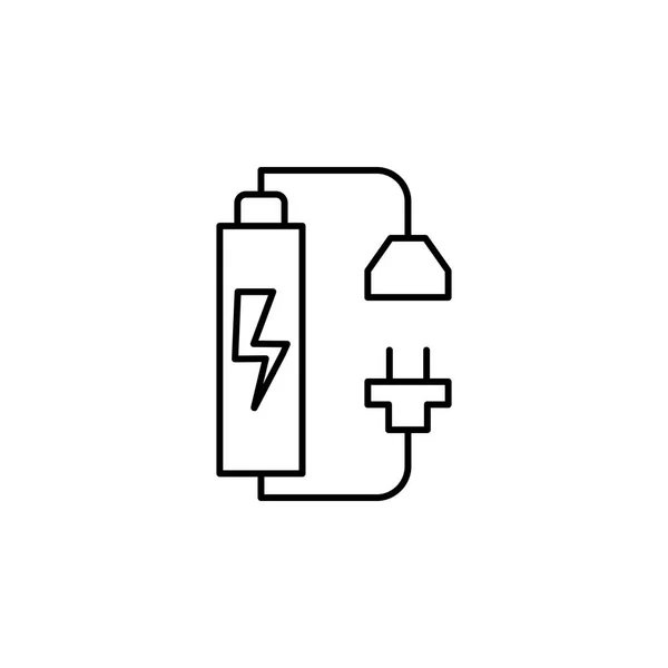 Robotica icona contorno caricabatterie. Segni e simboli possono essere utilizzati per il web, logo, app mobile, UI, UX — Vettoriale Stock