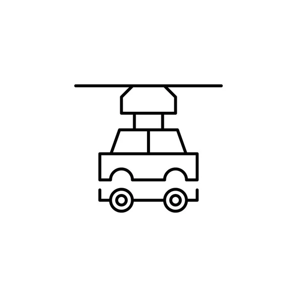 Robótica icono del contorno del coche robot. Los signos y símbolos se pueden utilizar para la web, logotipo, aplicación móvil, interfaz de usuario, UX — Vector de stock
