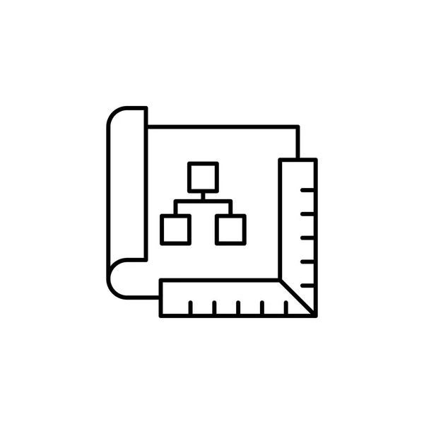 El icono del esquema del plan de robótica. Los signos y símbolos se pueden utilizar para la web, logotipo, aplicación móvil, interfaz de usuario, UX — Vector de stock