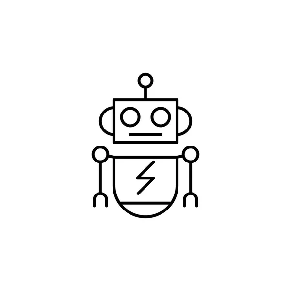Robótica icono contorno robot. Los signos y símbolos se pueden utilizar para la web, logotipo, aplicación móvil, interfaz de usuario, UX — Vector de stock