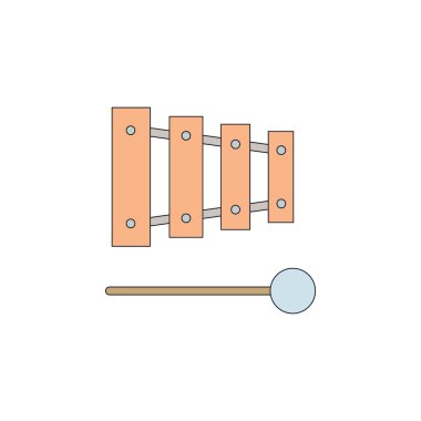 çizgi film müzik enstrüman oyuncak renkli simge. İşaret ve sembolleri kullanılan web, logo, mobil uygulaması, kullanıcı arabirimi, Ux için