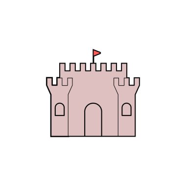 çizgi film Kumdan kale oyuncak renkli simge. İşaret ve sembolleri kullanılan web, logo, mobil uygulaması, kullanıcı arabirimi, Ux için