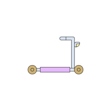 çizgi film binmek scooter oyuncak renkli simge. İşaret ve sembolleri kullanılan web, logo, mobil uygulaması, kullanıcı arabirimi, Ux için