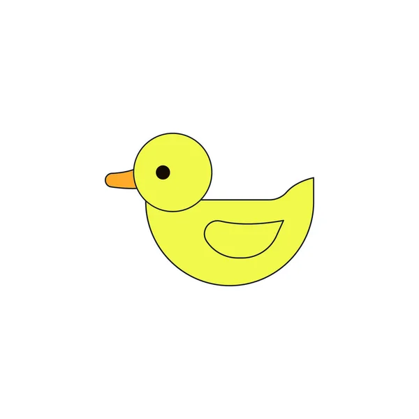 Cartoon eend speelgoed gekleurd pictogram. Tekens en symbolen kunnen worden gebruikt voor web, logo, mobiele app, Ui, Ux — Stockvector
