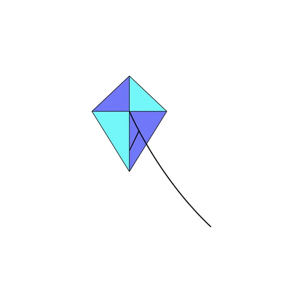 Cartoon kite speelgoed gekleurd pictogram. Tekens en symbolen kunnen worden gebruikt voor web, logo, mobiele app, Ui, Ux — Stockvector