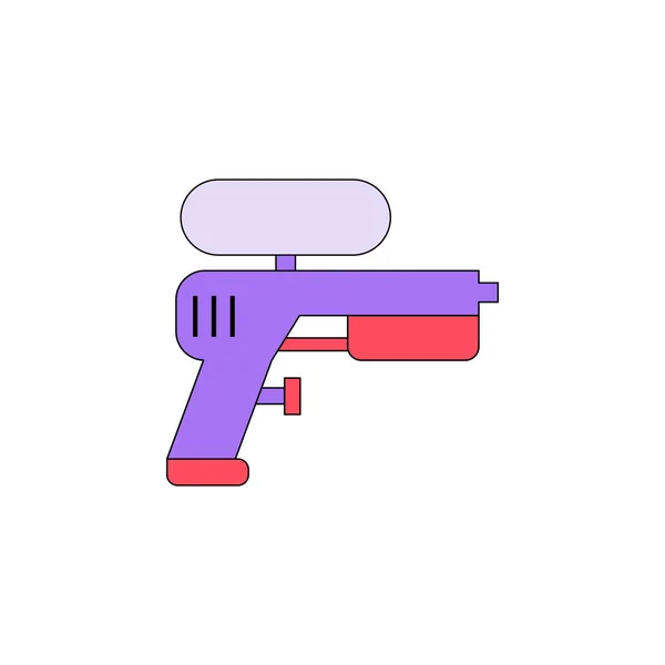 Desenho animado brinquedo arma de água colorido ícone. Sinais e símbolos podem ser usados para web, logotipo, aplicativo móvel, UI, UX —  Vetores de Stock