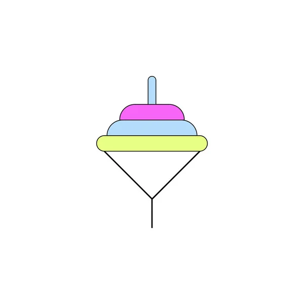 卡通纺纱幼儿玩具彩色图标。标志和符号可用于网页, 标志, 移动应用程序, ui, ux — 图库矢量图片