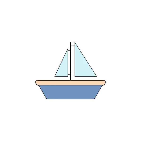 Çizgi film gemi oyuncak renkli simge. İşaret ve sembolleri kullanılan web, logo, mobil uygulaması, kullanıcı arabirimi, Ux için — Stok Vektör