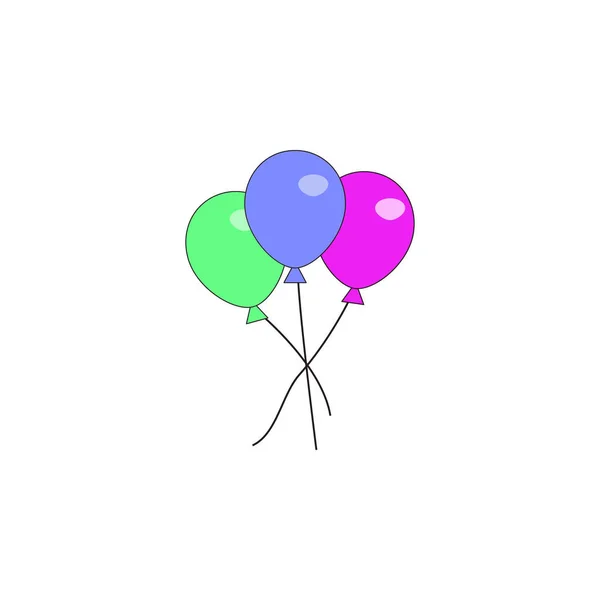 Desenho animado balões brinquedo colorido ícone. Sinais e símbolos podem ser usados para web, logotipo, aplicativo móvel, UI, UX —  Vetores de Stock