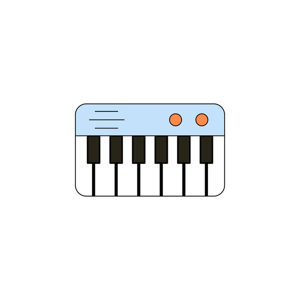 cartoon piano toy colored icon. Signs and symbols can be used for web, logo, mobile app, UI, UX